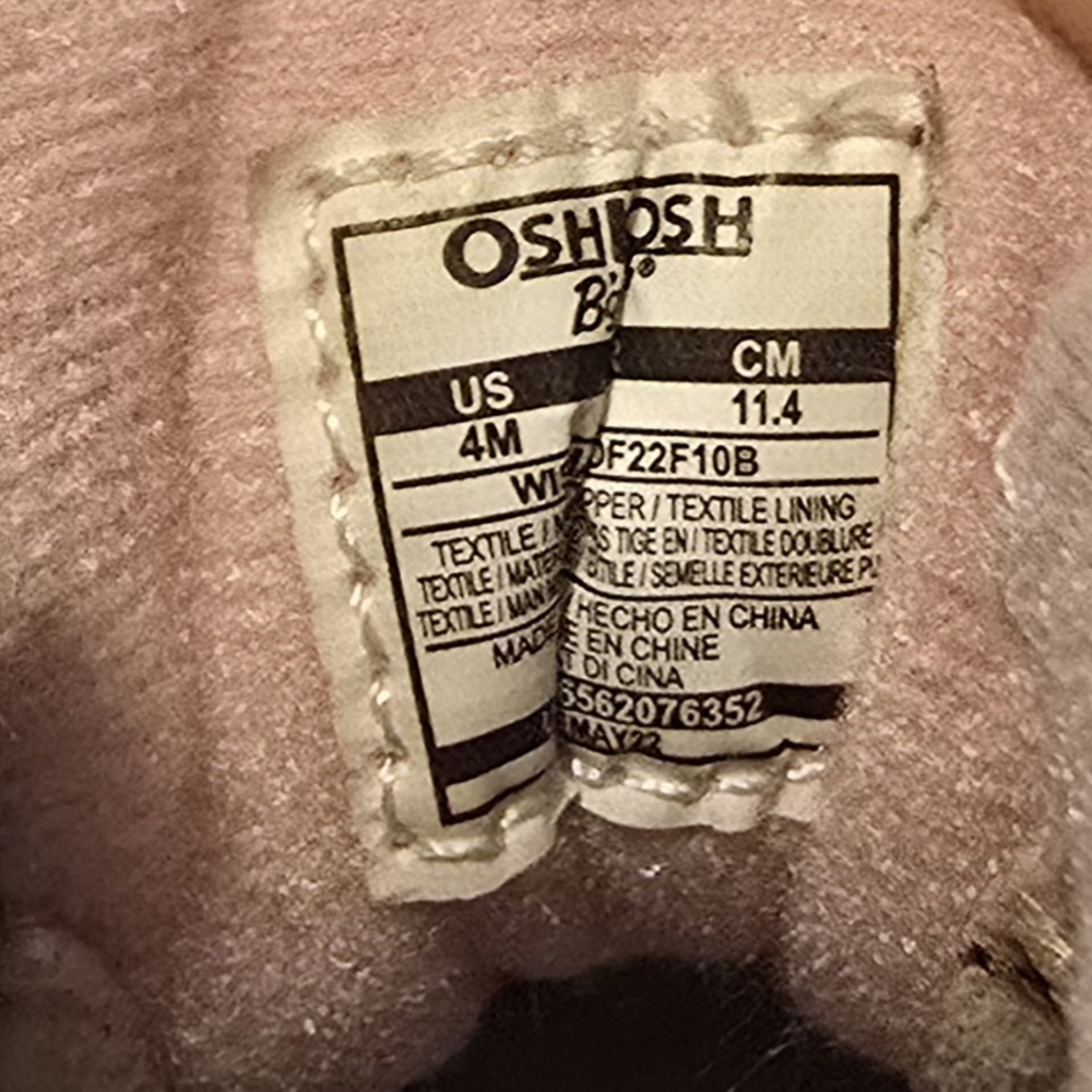 OshKosh B'gosh Pink and Tan Baby Boots Size 4 - Picture 5 of 5